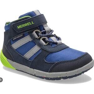 Merrell Bare Steps Ridge Navy /Green Little Kid's Boys 5W